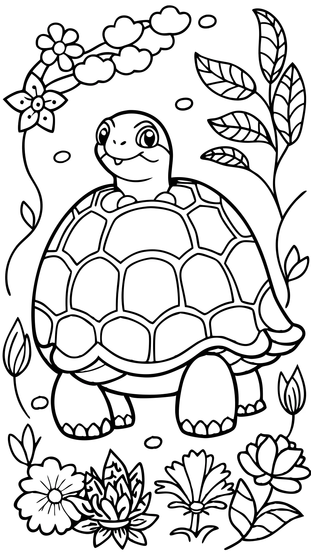 turtle adult coloring page